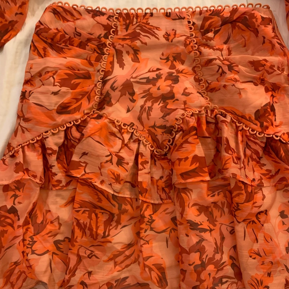 NWT Orange Floral Women Two Piece Set - Picture 4 of 4